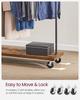 VASAGLE Clothes Rack, Heavy Duty Clothing Rack, Industrial Pipe Style Rolling Garment Rack with Shelf, for Bedroom