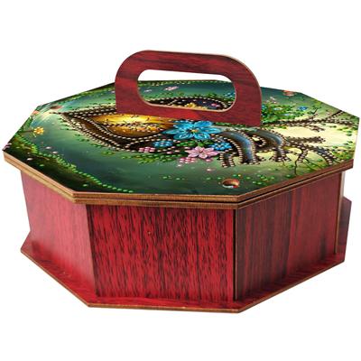 5D DIY Diamond Art Crystal Painting Snack Box with Lid Rhinestones Decorative Holder Box Snack Tray Storage Organizer for Adults