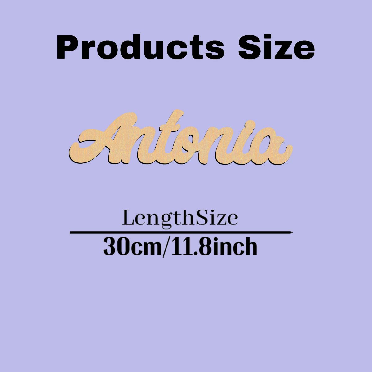 

1pc Cartoon Antonia example Custom Name Wooden Decor Wood Material Laser-Cut Sign Vertical Orientation Door Hanging Decor S30cmLength