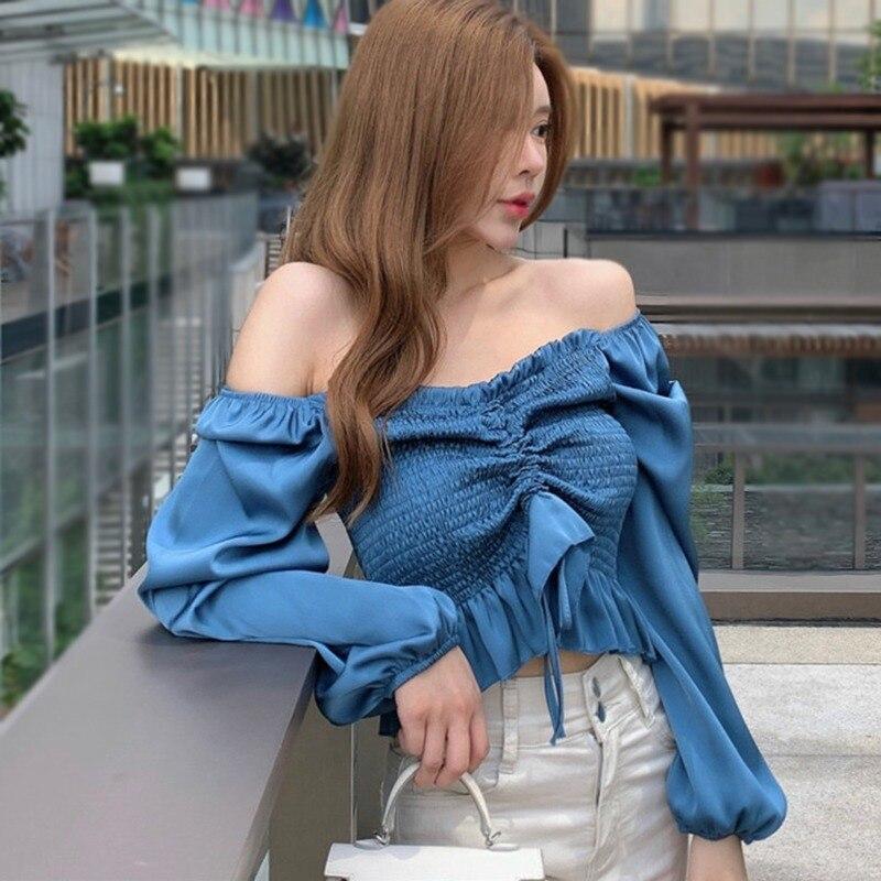 Long Sleeve Shirts Blouses Sexy 