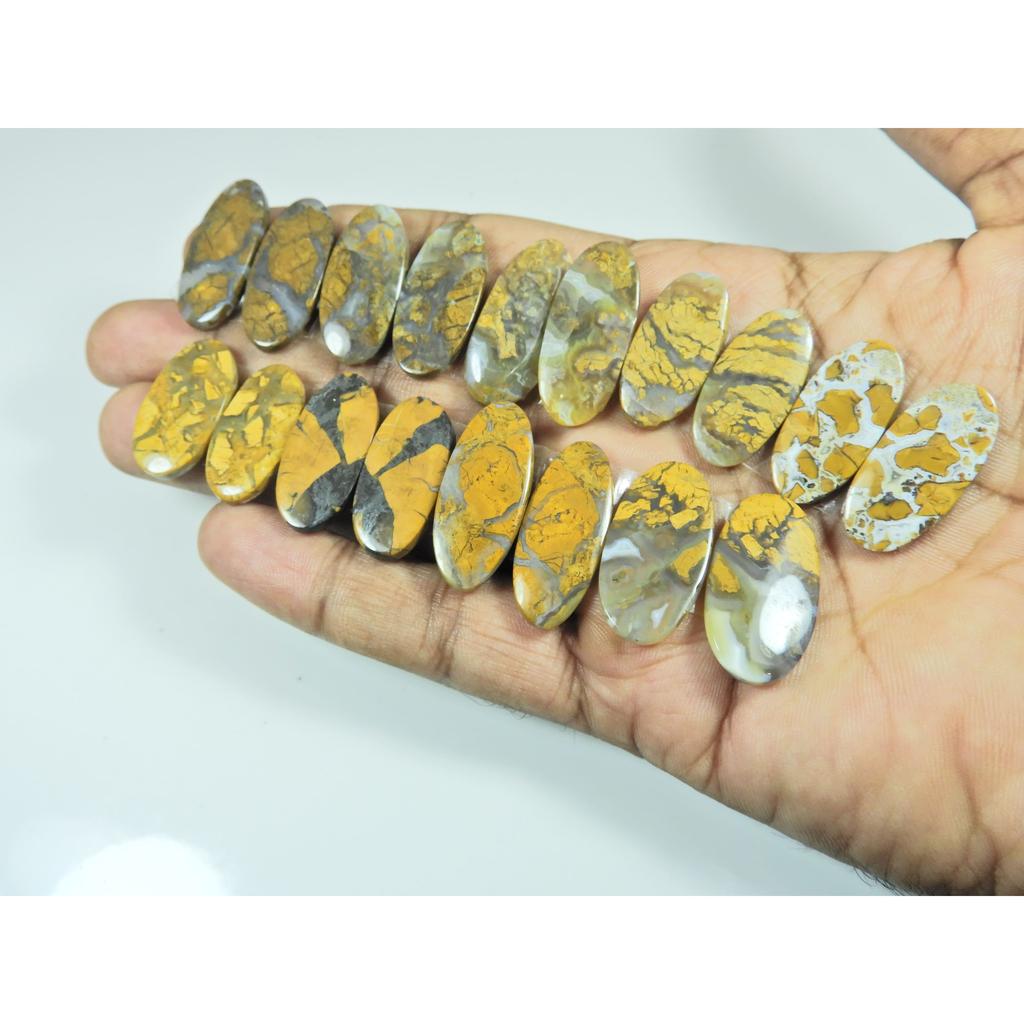 Natural Maligano Jasper Matched Pair Oval Cabochon Loose Gemstone 09Pair Lot C-3287