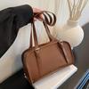 Underarm Boston Bag Korean Style PU Leather Handbag Trendy Single Shoulder Bag  Girls
