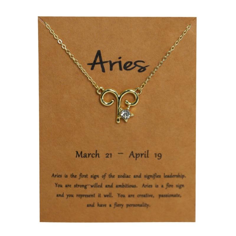 Constellation Card Pendant Clavicle Chain Twelve Constellation Necklace Set with Zircon Constellation Necklace