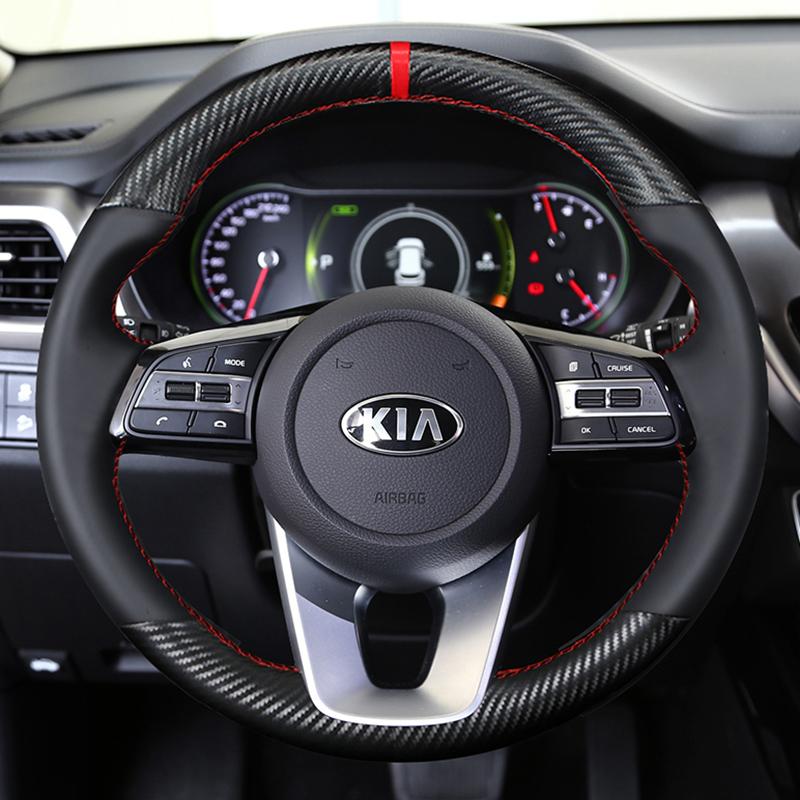 Custom DIY Car Steering Wheel Cover 100% Fit For Kia K5 Optima 2018 2019 Sportage 3 2019 Forte Ceed Cee'd 2017 2018 2019