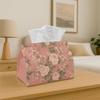 1pc Vintage Romantic Floral Tissue Box Cover- Pink Rose Design Napkin Holder for Home, Kitchen, And Car Decoration| Versatile Fabric Tissue Dispenser