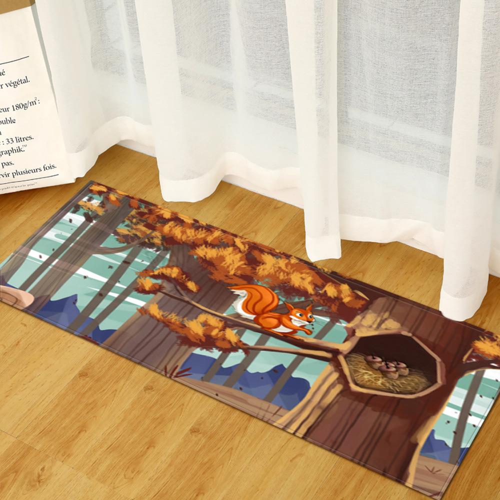 3D Digital Printing Tree Hole Entrance Door Mat Kitchen Long Floor Mat Bathroom Absorbent Non-Slip Mat Living Room Carpet
