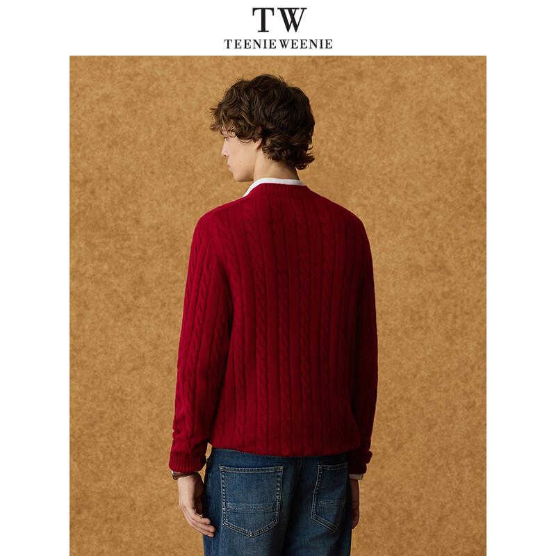 Teenie Weenie Men's Embroidered Cable Knit Sweater