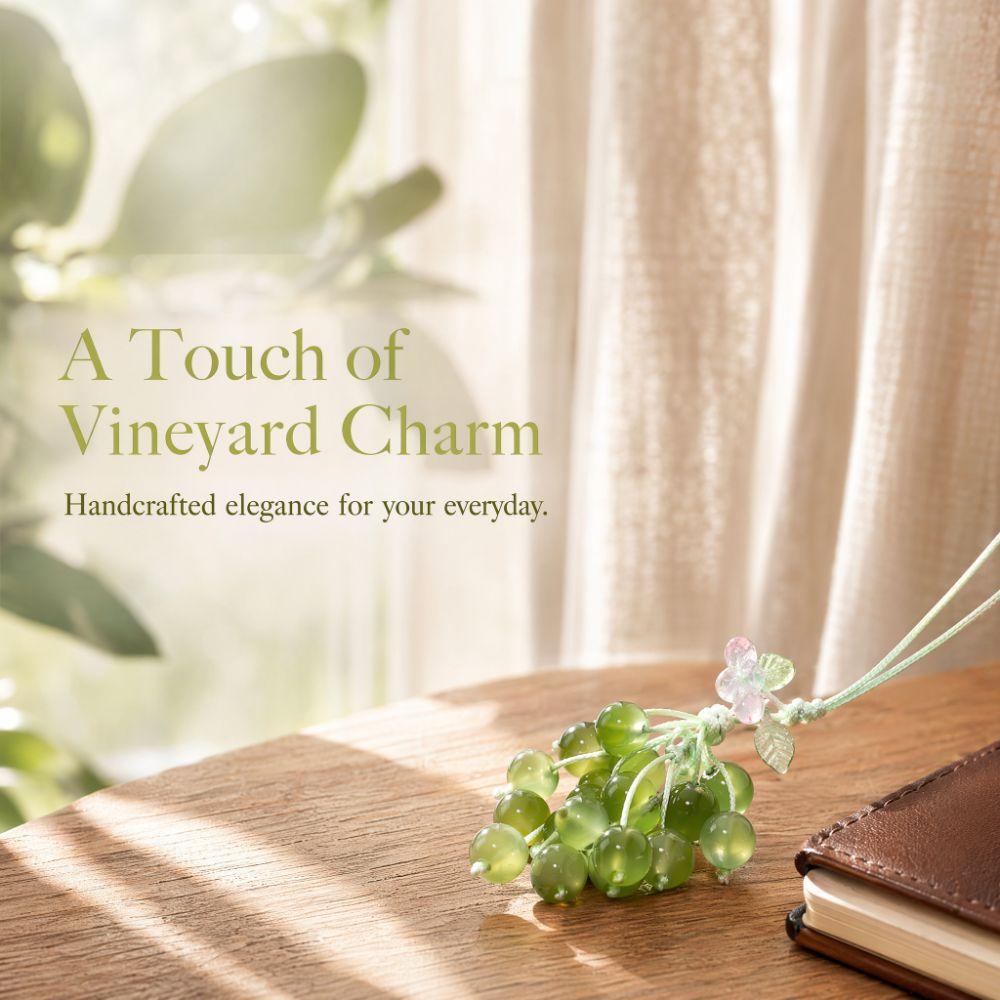 Elegant Grape Cluster Pendant Zinc Zinc Alloy Gradient Beads Woven Pendant Crystal Grape Phone Chain  Gifts