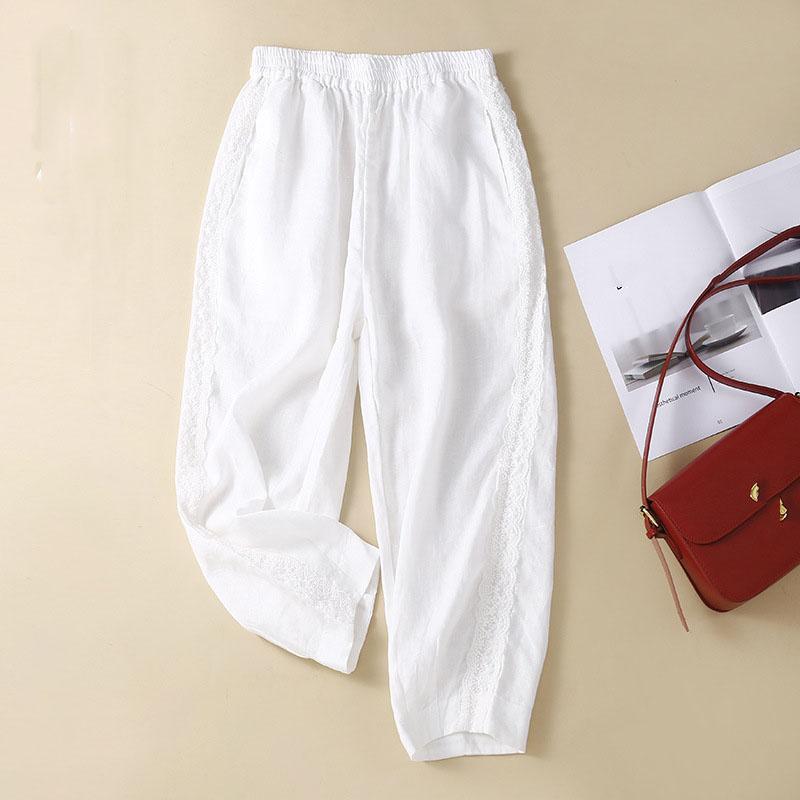 Ladies' Trousers Harun Trousers Female Spring and Autumn Mother High Waist Draping Nine Thin Straight Casual Trousers
