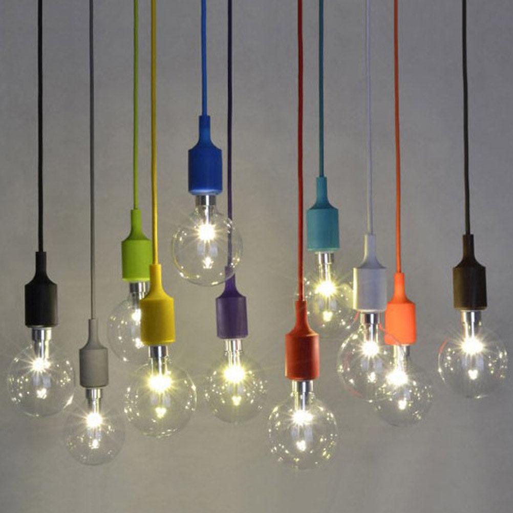 Silicone LED Lamp Holder E27 Base Hanging Light Socket Fireproof Kitchen Dining Living Room Bar Restaurant Adjustable Height