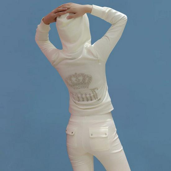 European Spring/Autumn JC Fashion Gold Velvet Women's Sportswear Set with Hotfix Letter Details