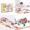 Wooden Train Track Toy Set With 88 Pieces For Creative Diy Kids Play