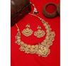 Stylish Latest Traditional Gold Plated Temple Choker Jwell Necklace Jewellery Set with Earrings for Girls and Women