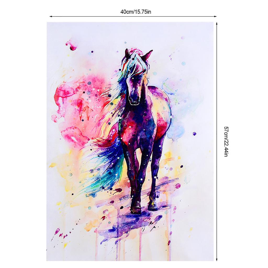 Watercolor Horse Animal Art Oil Painting Canvas Wall Picture Home Decoration 40*57cm