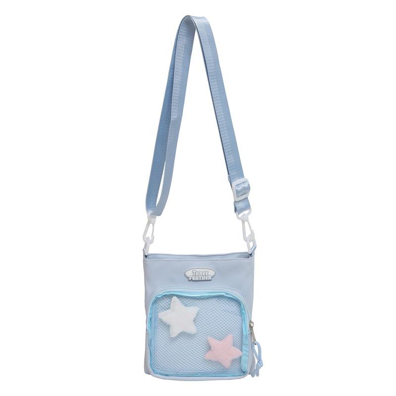 Mori Ins Exquisite Five-pointed Star Transparent Women's Pain Bag Mobile Phone Change Bag 25 New Literary One-shoulder Messenger Bag