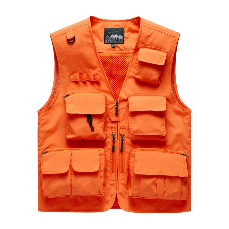

Men s Casual Quick-Dry Sleeveless Vest, Loose Fit with Multi-Pocket Design, Solid Color for Spring and Autumn 3XL