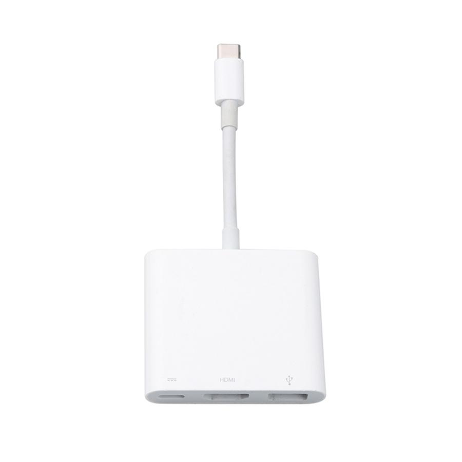 USB-C Digital AV Multiport Adapter With USB Port White Durable For Apple