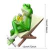Resin Frog Sit Chair Sculpture Cute Frog Desktop Figurine Rocking Chair Frog Statue  Gift Giving