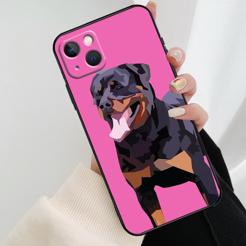 Cute Rottweiler Dog Phone Case For iPhone 17 Pro Max 14 13 12 11 15 16 Pro Max mini 16 15 Plus 16e 17 Air Cover
