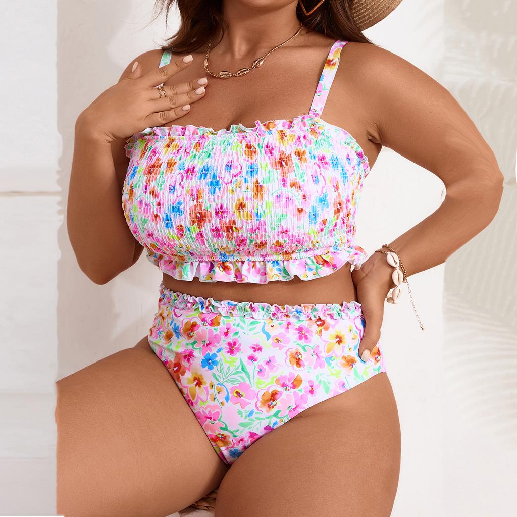 Women's Two-Piece Bikini Set Plus Size Split Swimsuit