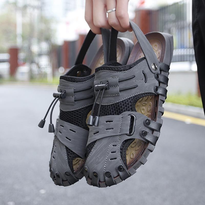 Hot Sale Summer Men's Sandals Outdoor Non-slip Men's Beach Sandals Handmade Leather Men's Shoes Fashion Men Sneakers Big Size 47