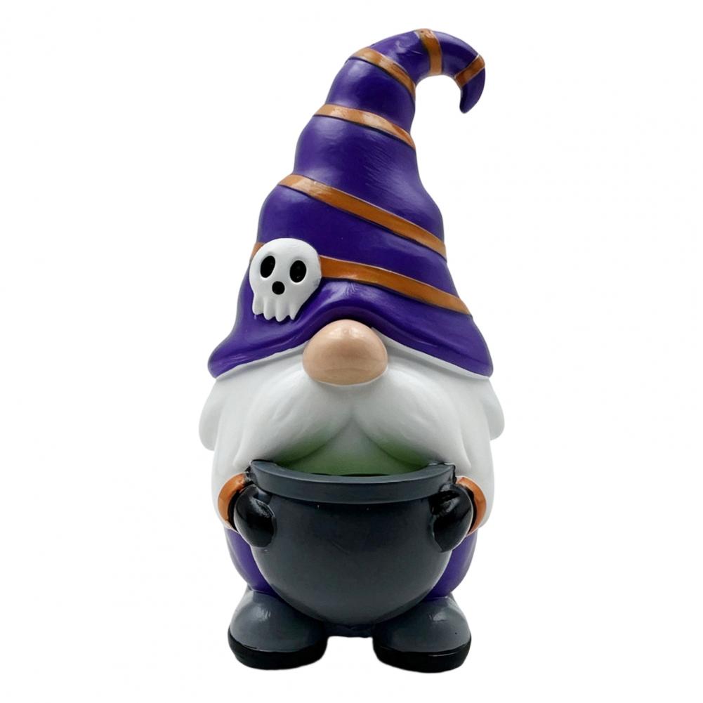 Faceless Dwarf Figurine Halloween Gnome Ornament Resin Figurine Spooky Faceless Elf Sculpture Unique for Home for Friends