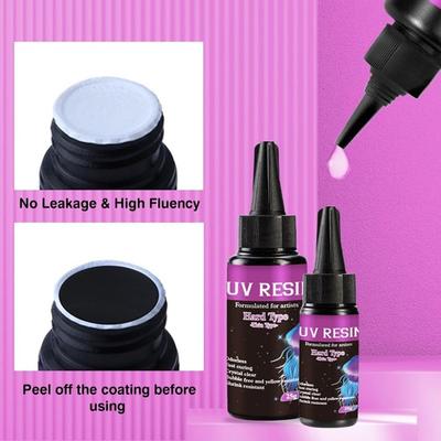 UV Resin Glue 25g Clear Hard Glue Quick Drying Solar Curing Epoxy High Hardness for DIY Jewelry Glass Metal Craft Decoration