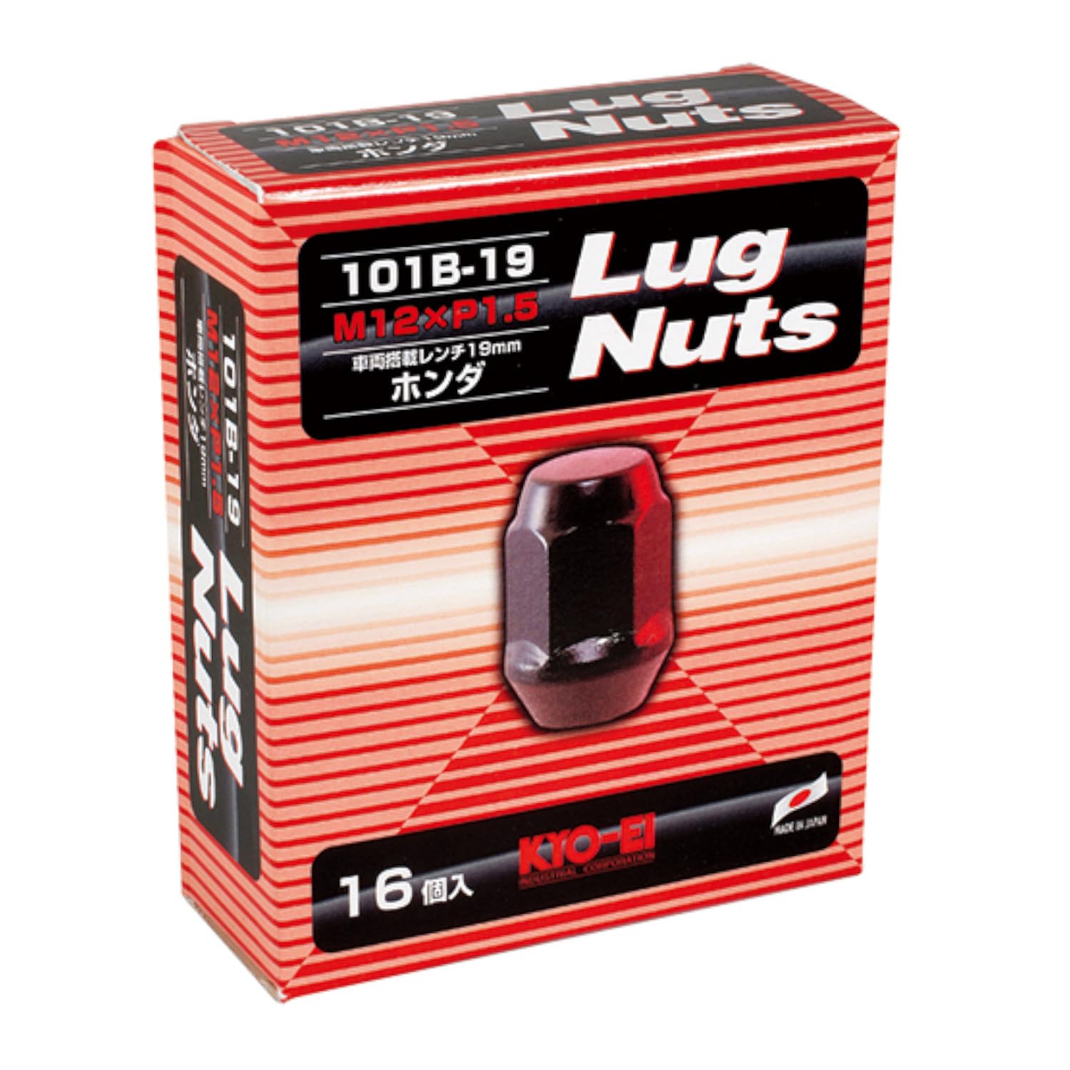 

KYO-EI [Kyoei Sangyo] Lug nuts [Quantity: 16 pieces] [Bag type 19HEX] M12xP1.5101B-19-16P