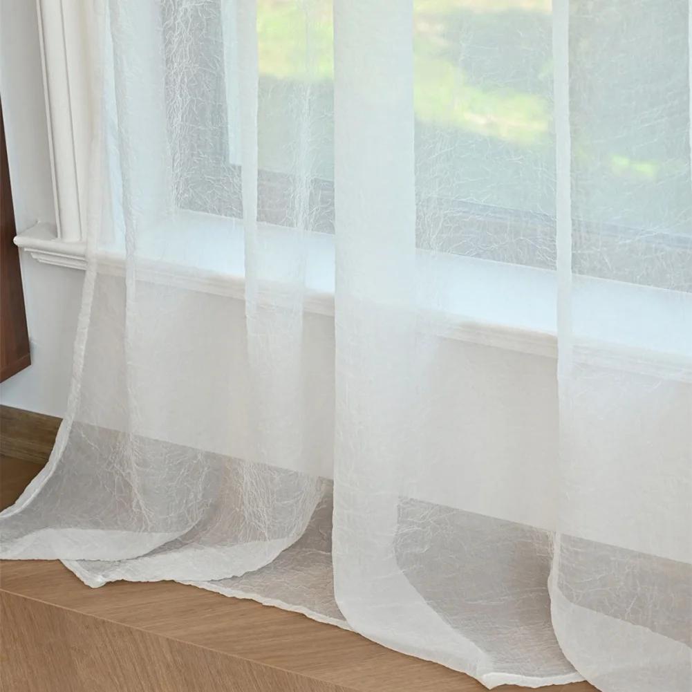 

2 Panel Bohemian Floral Tulip Sheer Curtains Drape Set 100*250cm Lightweight Polyester Rod Pocket Easy Installation Curtains 100X130cm білий