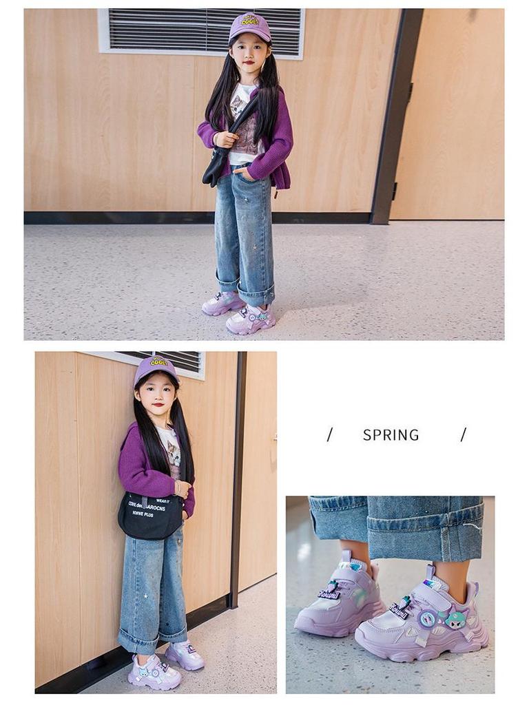 2026 New Autumn Girls' Dad-Style Sports Shoes for Medium and Large Children