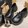 With Skirt Cute White Platform Small Leather Shoes Women's 2024 New Summer and Autumn Heightening Retro British Style Loafers