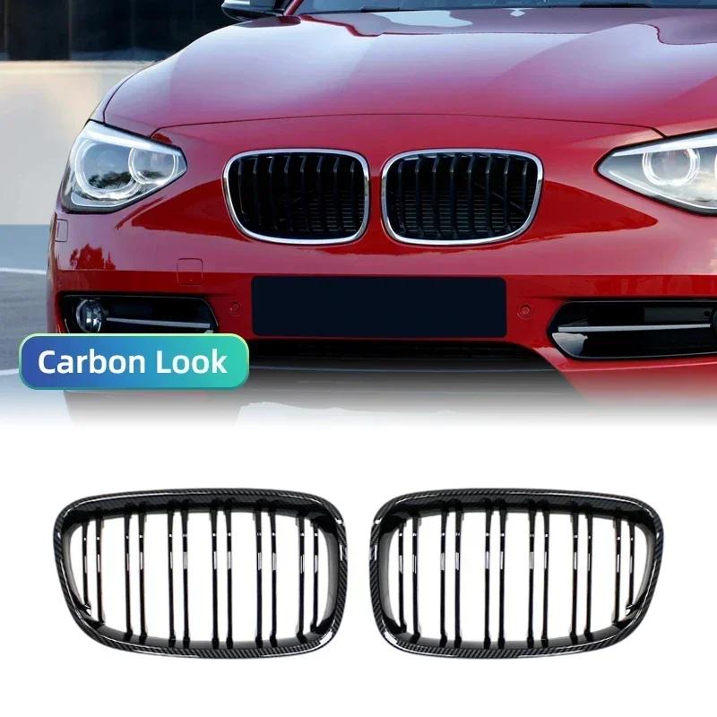 For BMW 1 Series F20 F21 2011 2012 2013 2014 Gloss Black Front Bumper Kidney Grille Car Double Slat Racing Grills Replacement
