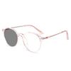 0~ +4.0 Polygon Irregular  Reading Glasses Eyeglass Frame Anti Blue Light Intelligent Color Changing Sensitive Gray Glasses