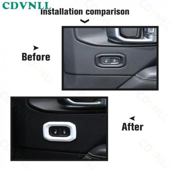 Interior Door Handle Lock Switch Trim For Jeep Wrangler JL JT 2018+ Bright White