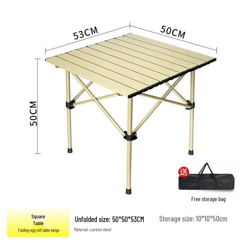 Portable Outdoor Folding Table and Chair Set - Egg Roll Design for Camping and Fishing