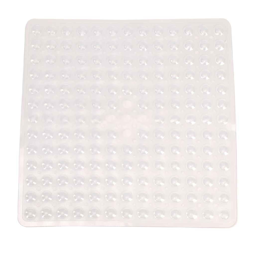 Square Bath Mat, Non-slip Bath Mat with Suction Cup, Bath Mat, Drain Hole, Machine Washable