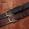 Personalized Trendy Cowhide Pattern Men's High-end Business Men's Belt Cowhide Genuine Leather Copper Buckle Belt Men's