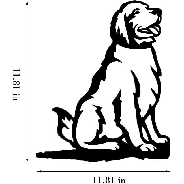 Adorable Dog Stake Decoration Yard Garden Outdoor Metal Art Dog Silhouette Decoration Steel Dogs Statue Adorable Ornament Gift (Golden Retriever)