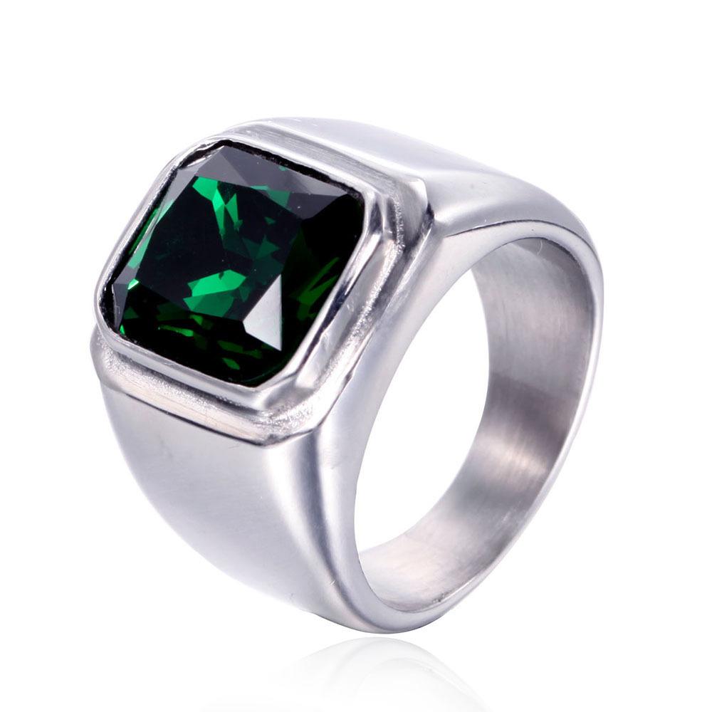 2026 Personalized Fashion Square Simple Gemstone Trendy Men's Ring Party Party Jewelry Accessories