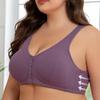 New Style Threaded Cloth Pure Cotton Front Buckle Underwear Women's Vest Style Creative Middle-aged and Elderly Large Size No Steel Ring Bra