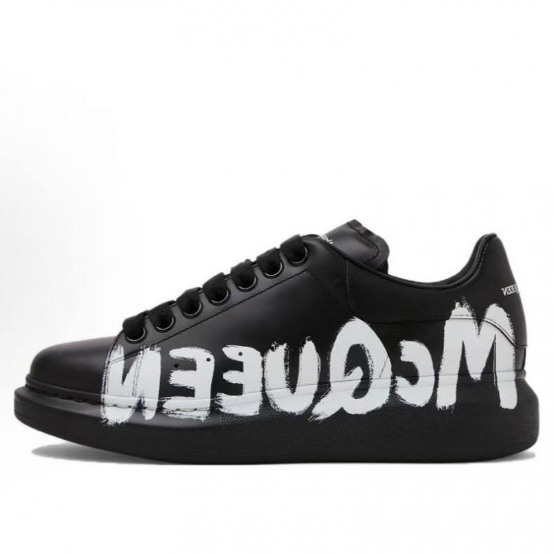 Original Mcqueen White Shoes Cowhide Versatile Board Shoes Men'S And Women'S Platform Muffin Shoes Increased By 5Cm