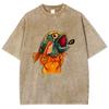 Funny Fish T Shirts Unisex Washed Tees Men Women Short Sleeve T-shirts Cotton T-shirt Streetwear Harajuku Graphic T Shirts