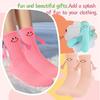 Chaussettes Visage Souriant pour Femmes Chaussettes Magnétiques Se Tenant la Main Chaussettes Montantes Côtelées Amusantes Extensibles pour Enfants Adolescents Cadeaux d'Anniversaire Saint-Valentin