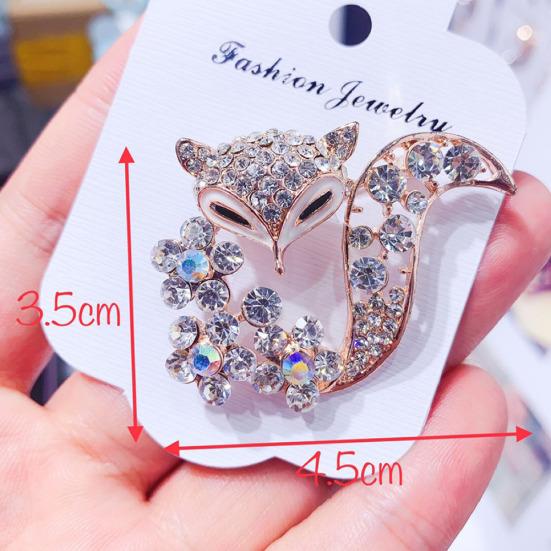 Women Rhinestone Inlaid Fox Butterfly Rabbit Animal Brooch Pin Corsage Jewelry