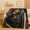 Leon R-Resident Evil Game Cartoon Gamer Flannel Blanket,Ultra Soft Warm Plush Throw for Home Bedroom Bed Sofa Cover Picnic Kids