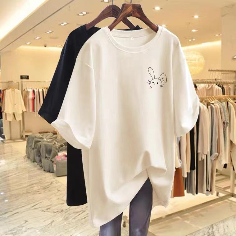 

Large version long cotton round neck texture rice apricot short-sleeved t-shirt women s summer 2025 new half-sleeved t-shirt ins XXXL абрикосовий