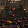 Halloween Artificial Branch Stem, Glitter Black Fake Twig with Pumpkin, Eyeball, 3D Pumpkin Decoration Maple Leaves for Party, Indoor Table