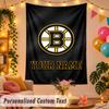 Boston Bruins Personalized Wall Tapestry Custom Name Text Polyester Hanging Decor Home Room