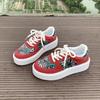 Fashion 2024 Women's Shoes New Lace Up Women's Vulcanize Shoes Spring Autumn Round Toe Mixed Colors Platform Casual Sports Shoes