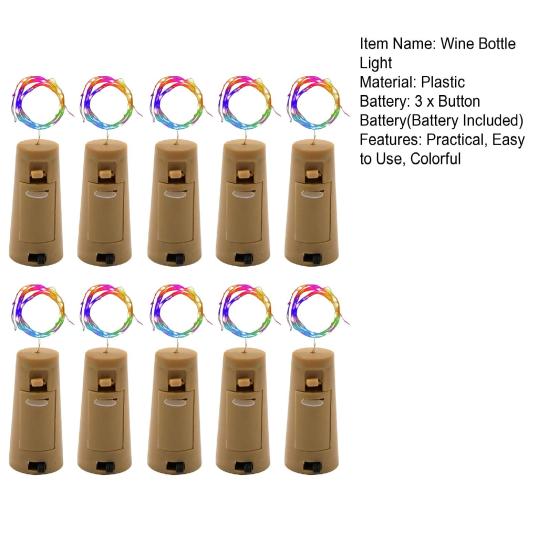 10 Pièces Guirlandes Lumineuses pour Bouteille de Vin avec Bouchon Super Lumineuses Étanches à Piles Mini Guirlandes Lumineuses Décoratives Romantiques